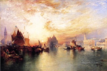 古典的なヴェネツィア Painting - サン・ジョルジョ近くの海景から トーマス・モラン・ベニス
